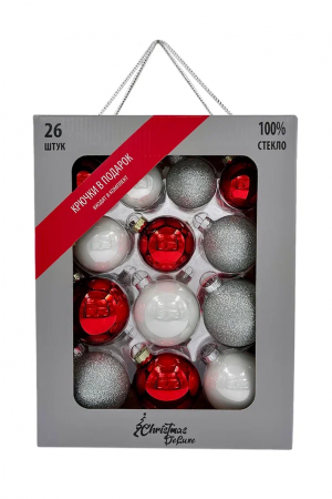 Набор стеклянных шаров Морозная рябина 26 шт., Christmas DeLuxe (88723)