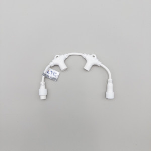 Разветвитель 2-х Лучевой для бахромы, занавесов и нитей 220В., без возможности управления, провод белый Каучук, IP65, LTC (LLR2-8)