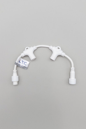 Разветвитель 2-х Лучевой для бахромы, занавесов и нитей 220В., без возможности управления, провод белый Каучук, IP65, LTC (LLR2-8)