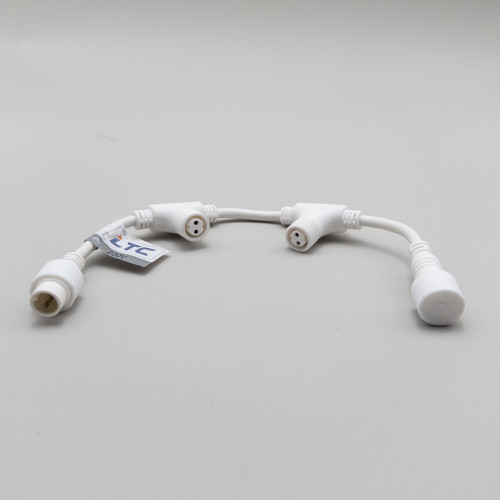 Разветвитель 2-х Лучевой для бахромы, занавесов и нитей 220В., без возможности управления, провод белый Каучук, IP65, LTC (LLR2-8)