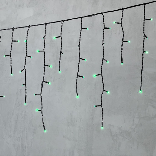 Светодиодная бахрома 3,1*0,5 м., 150 зеленых LED ламп, черный провод ПВХ, LTC (PIL150-11-2G)