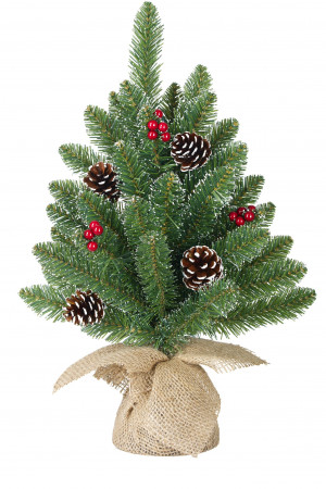 Искусственная ель Кристина с шишками и ягодами 45 см, (74326)