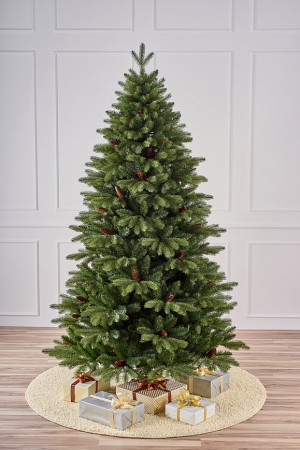 Искусственная ель Московская с шишками 210 см., литая хвоя+пвх, Max Christmas (ЕМС21)