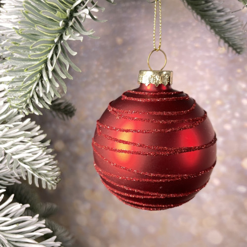 Набор стеклянных шаров Грааль 70 мм., 18 шт., красный, Christmas DeLuxe (86791)