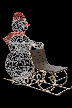 Светодиодная фигура Снеговик с санями 180 см., Сад Радости (SR237)