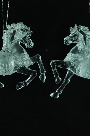 Украшение&quot;Лошадка&quot;цвет серебро,2 вида,цена за 1 шт.12 см. (150031)