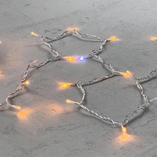 Светодиодная гирлянда с белым бликующим диодом 10 м, 220-230V., 100 желтых LED ламп, прозрачный ПВХ, LTC (PST100BLW-10-2Y)