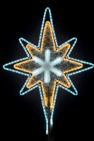 Светодиодная макушка Феерия 100 см., микс Белого и Тепло-Белого со снежинкой, 220В, LTC (LC-13200)