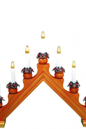 Рождественская горка-светильник Karin, 7 теплых белый свечей, темно-коричневое дерево, высота 35 см., Svetlitsa (16-276-06)