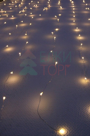 Светодиодный занавес Роса 1.6*1.6 м., 256 желтых LED ламп, прозрачный провод, Beauty Led (Curtain 256 -10-Y)