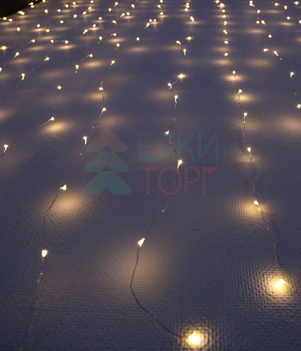 Светодиодный занавес Роса 1.6*1.6 м., 256 желтых LED ламп, прозрачный провод, Beauty Led (Curtain 256 -10-Y)