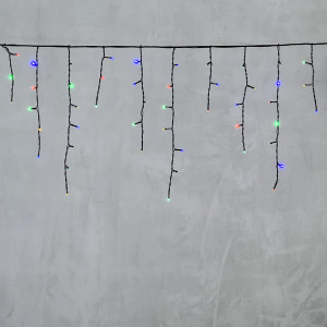 Светодиодная бахрома 3,1*0,5 м., 150 разноцветных LED ламп, 220В., черный провод ПВХ, LTC (PIL150-11-2M)