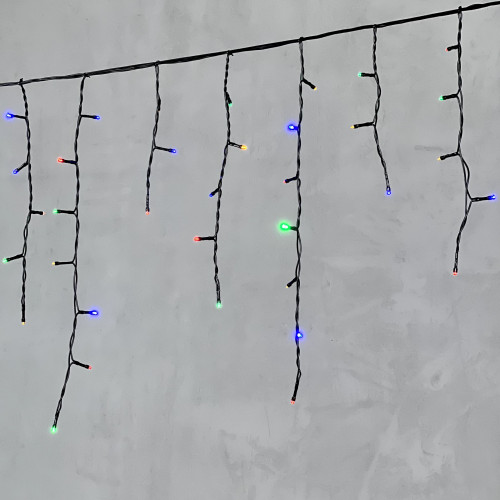 Светодиодная бахрома 3,1*0,5 м., 150 разноцветных LED ламп, 220В., черный провод ПВХ, LTC (PIL150-11-2M)