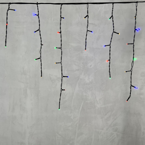 Светодиодная бахрома 3,1*0,5 м., 150 разноцветных LED ламп, 220В., черный провод ПВХ, LTC (PIL150-11-2M)