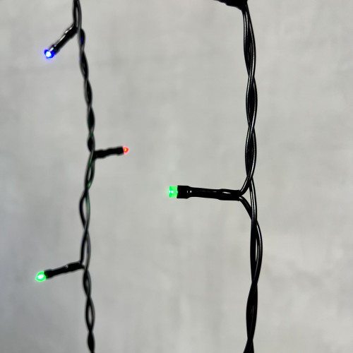 Светодиодная бахрома 3,1*0,5 м., 150 разноцветных LED ламп, 220В., черный провод ПВХ, LTC (PIL150-11-2M)