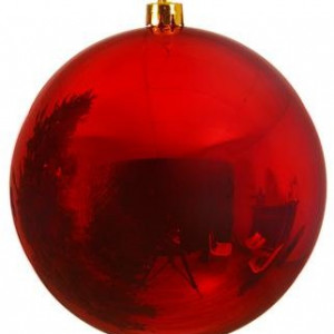 Пластиковый шар 140 мм., красный, глянцевый,  Kaemingk (022262)