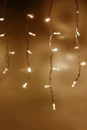 Светодиодная бахрома 108 теплых белых LED ламп, 3*0.6 м., 220В, статика, белый резиновый провод, Teamprof (TPF-i3*0.6-RW/WW)