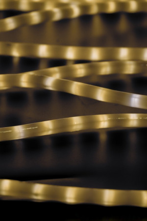 Дюралайт светодиодный 2-х проводной, диаметр 13 мм., 220В, теплые белые LED лампы 36 шт на 1 м., бухта 100 м., матовый, статика, Teamprof (TPF-DL-2WHM-100-240-WW)