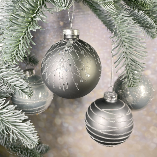 Набор стеклянных шаров Новогодняя поземка 70 мм., 18 шт., нежно-голубой, Christmas DeLuxe (86792)