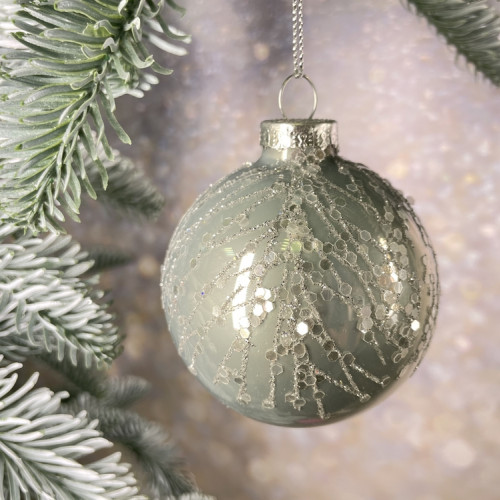 Набор стеклянных шаров Новогодняя поземка 70 мм., 18 шт., нежно-голубой, Christmas DeLuxe (86792)