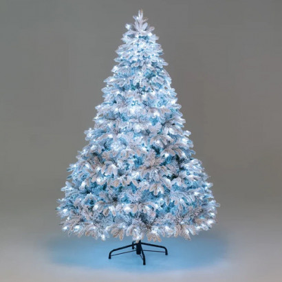 Искусственная елка Камчатская заснеженная 210 см., 505 холодных белых Led ламп., литая хвоя+пвх, ЕлкиТорг (178210)
