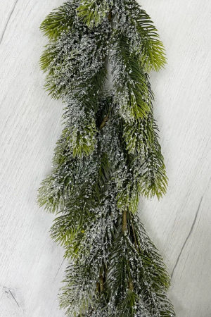 Гирлянда еловая Скандинавская сказка в инее 185 см., 100% Литая, Christmas DeLuxe (87389) 