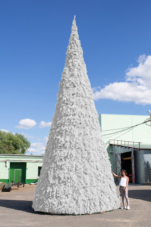 Уличная елка Русская белая 14 м., каркасная, ПВХ, Green Trees (GT14RUSPVCW)