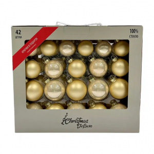 Набор стеклянных шаров Золотые огоньки 42 шт., Christmas De Luxe (89958-89579)