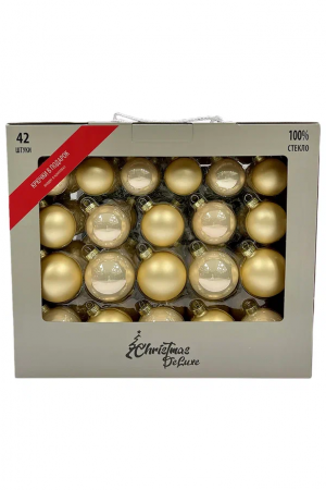 Набор стеклянных шаров Золотые огоньки 42 шт., Christmas De Luxe (89958-89579)