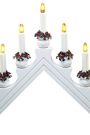 Рождественская горка-светильник Karin, 7 теплых белых свечей, белое дерево, высота 35 см., Svetlitsa (16-276-48)