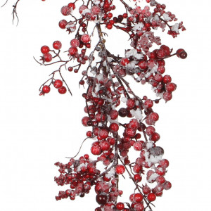 Гирлянда заснеженная из красных ягод 185 см., Christmas DeLuxe (83044-87342)