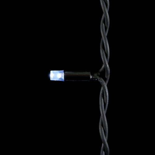 Светодиодная гирлянда Sealed с супер-мерцанием 10 м., 220V ., 75 холодных белых LED ламп, черный каучук, LTC (LL75ABL-1-2W)