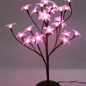 Светодиодная флористика Цветок Плюмерии 45см., 220V, 24 розовых LED ламп, черный провод, Beauty Led 