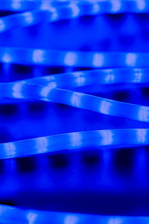 Дюралайт светодиодный 2-х проводной, диаметр 13 мм., 220В, синие LED лампы 36 шт на 1 м., бухта 100 м., матовый, статика, Teamprof (TPF-DL-2WHM-100-240-B)