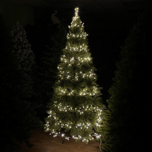 Светодиодная нить Капли 600 белых ламп, 15 м., 24В, серебряный провод, LUCA (84912)