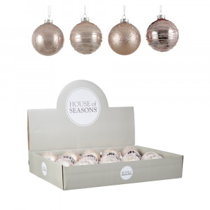 Набор стеклянных шаров Розовый пунш 70 мм., 18 шт., нежно-розовый, Christmas DeLuxe (86793)