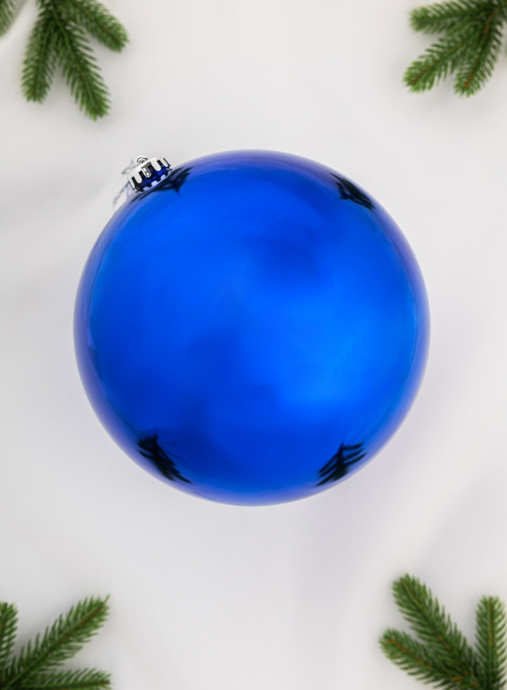 Шар пластиковый глянцевый 200 мм., синий, ЕлкиТорг (150112)