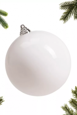 Шар пластиковый глянцевый 500 мм., белый, ЕлкиТорг (150903)