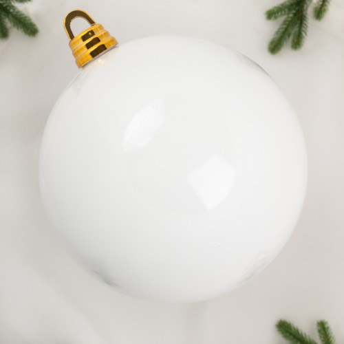 Шар пластиковый глянцевый 500 мм., белый, ЕлкиТорг (150903)