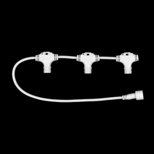 Разветвитель 3-х лучевой для бахромы, занавесов и нитей, 220В., без возможности управления, провод белый каучук, IP65, LTC (LLR3-8)