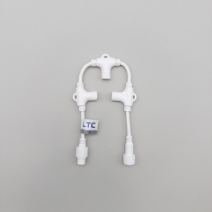 Разветвитель 3-х лучевой для бахромы, занавесов и нитей, 220В., без возможности управления, провод белый каучук, IP65, LTC (LLR3-8)