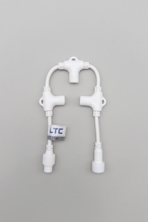 Разветвитель 3-х лучевой для бахромы, занавесов и нитей, 220В., без возможности управления, провод белый каучук, IP65, LTC (LLR3-8)