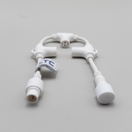 Разветвитель 3-х лучевой для бахромы, занавесов и нитей, 220В., без возможности управления, провод белый каучук, IP65, LTC (LLR3-8)