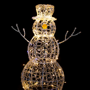 Снеговик светодиодный с мерцающим диодом 90*50 см., тепло-белое свечение, прозрачный провод, IP 20, Winner (51ww)