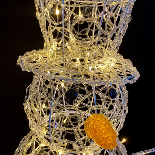 Снеговик светодиодный с мерцающим диодом 90*50 см., тепло-белое свечение, прозрачный провод, IP 20, Winner (51ww)