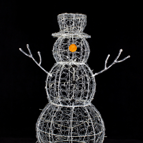 Снеговик светодиодный с мерцающим диодом 90*50 см., тепло-белое свечение, прозрачный провод, IP 20, Winner (51ww)
