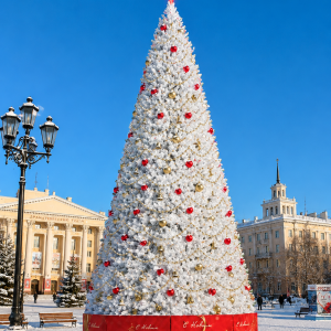 Уличная каркасная елка Уральская Люкс 16 м., ПВХ, белая, ЕлкиТорг (3001600)