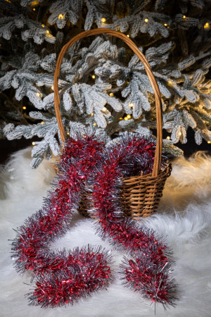 Мишура Шарм д.80 мм., дл.2 м.,красный, КАЗ КОМ (Г-283/красный)