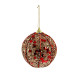 Шар новогодний Бисер 10 см., красный, медный конфетти, пенопласт, Christmas DeLuxe (86861)