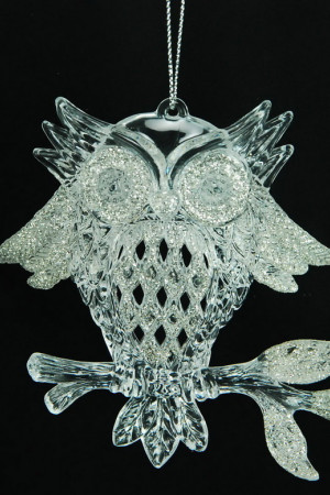 Украшение &quot;Сова&quot; цвет серебро,15 см, (150033)